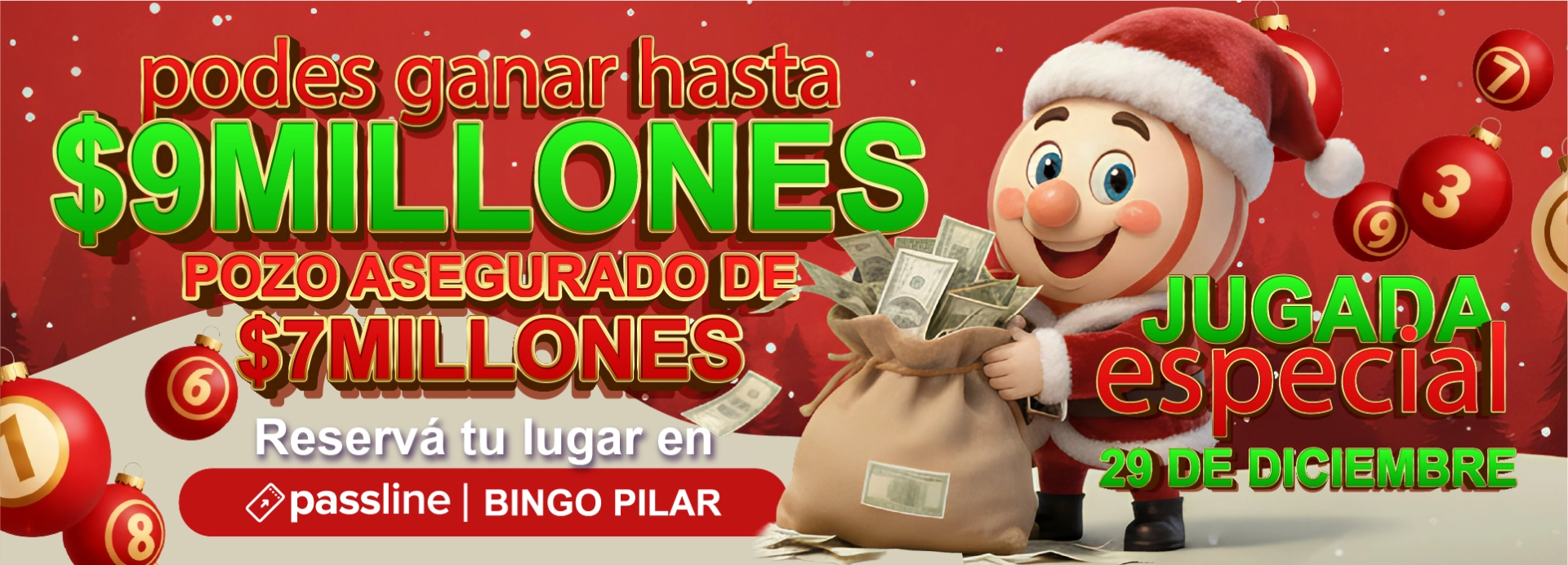 Jugada especial de navidad Bingo Oasis