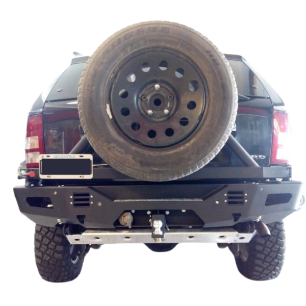 Bumper Trasero Rhino 4x4 Evo 3 Con Tranquera Porta Auxilio Para Grand Cherokee Wk Negro Epoxi