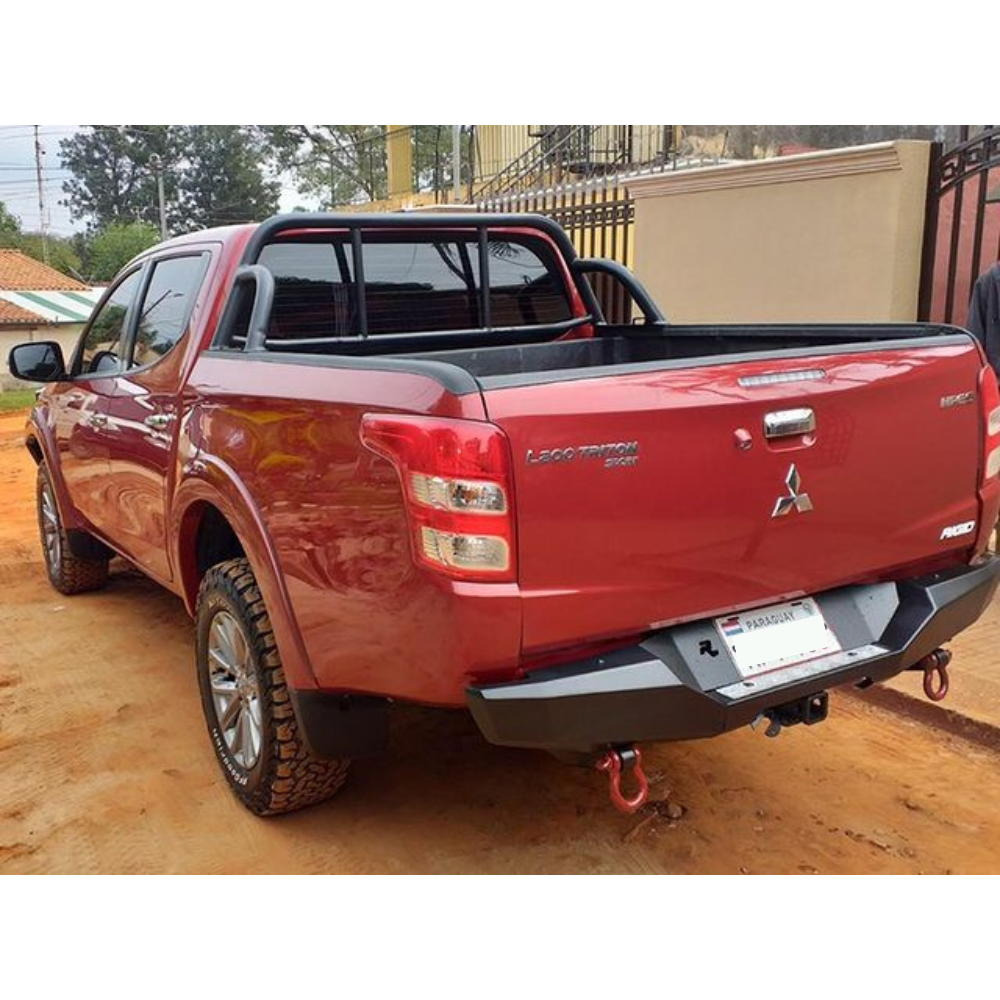 Bumper Trasero Rhino 4x4 Evo 3 Para Mitsubishi L200 Triton/sportero 2008+ Negro Epoxi