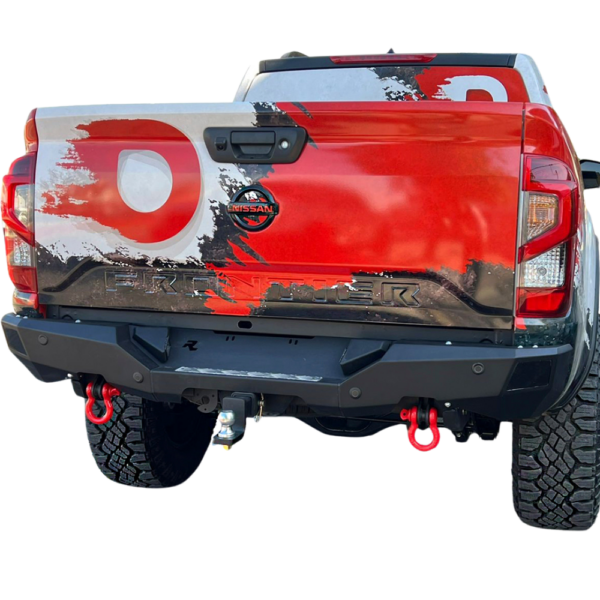 Bumper Trasero Rhino 4x4 Evo 3d Para N. Frontier Np300 Facelift 2021+ Con Sensor Y Sensor De Punto Ciego (bsm), Negro Epoxi