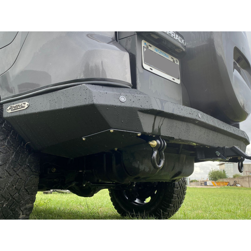 Bumper Trasero Rhino 4x4 Para T Land Cruiser Prado Serie 150, Pintado Epoxi Negro, Para Uso Off Road