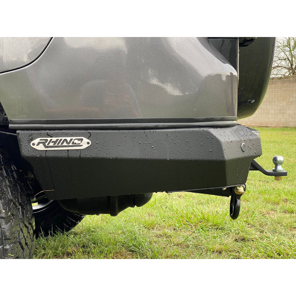 Bumper Trasero Rhino 4x4 Para T Land Cruiser Prado Serie 150, Pintado Epoxi Negro, Para Uso Off Road