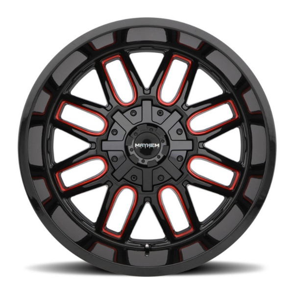 Llanta Mayhem Cogent 8107 Black W/prism Red 18x9 6-135/6-139.7 0mm 106mm