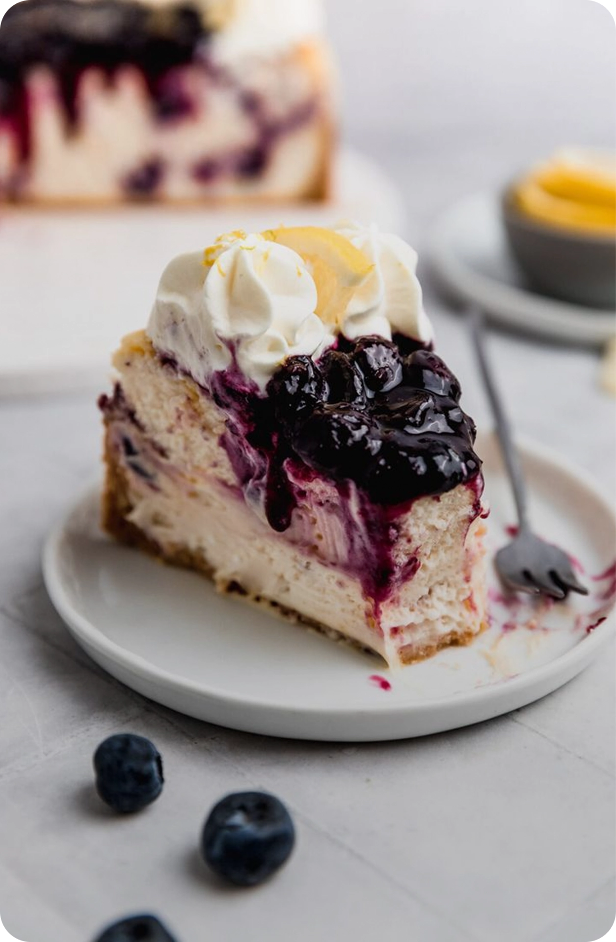 Cheesecake sin horno y con arándanos